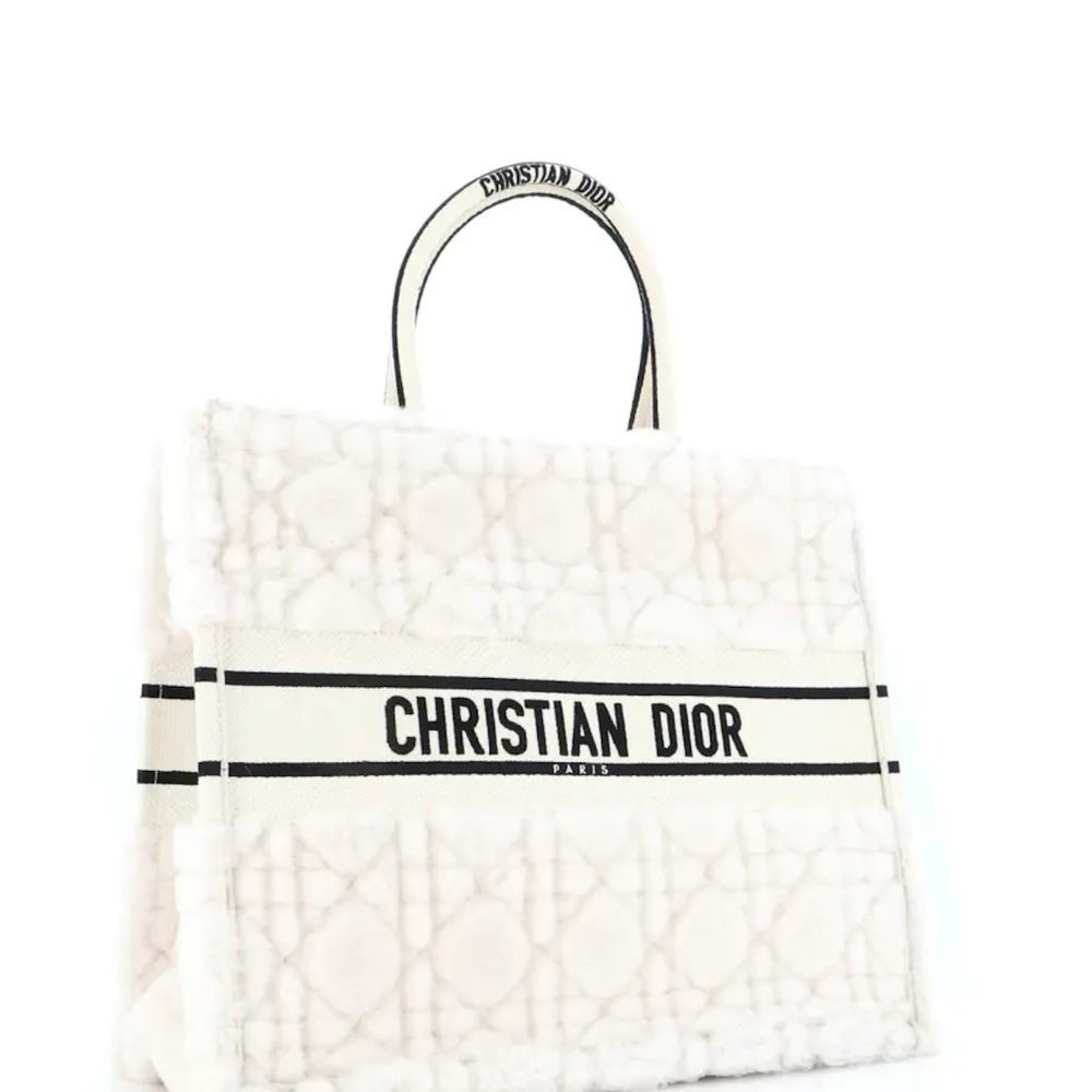Christian Dior Beige Shearling Book Tote Large - Brand New, Never Worn